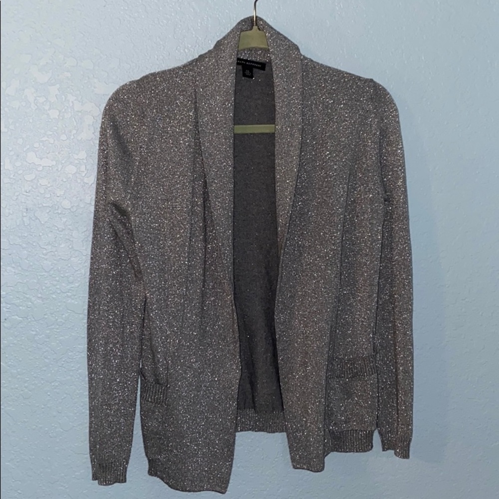 Banana Republic XS shimmery silver open cardigan